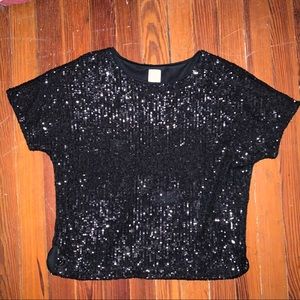 Black sequin top